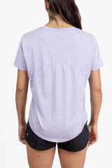 Varsity Pickle Women's Performance Tech Short Sleeve Shirt Circle Logo (Lilac)