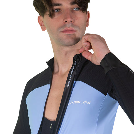 2024 Nalini ERGO XWARM Men's LS Cycling Jersey (Light Blue/Black) S-3XL