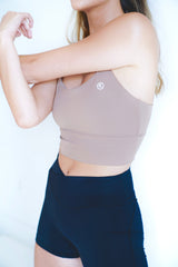 I Am Confident Brown Cropped Tank