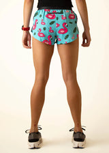 Women's Flamingos on Blue 1.5" Split Shorts (XXS-XL)