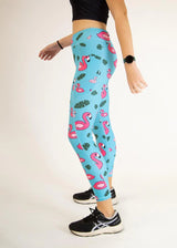 Women's Blue Flamingos Leggings XS S M L XL