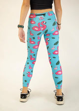 Women's Blue Flamingos Leggings XS S M L XL
