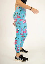 Women's Blue Flamingos Leggings XS S M L XL