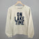 On Lake Time Block Letters