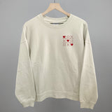 Tic Tac Toe Red Hearts (Left Chest)