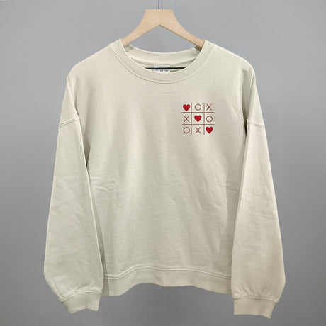 Tic Tac Toe Red Hearts (Left Chest)