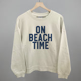 On Beach Time Block Letters