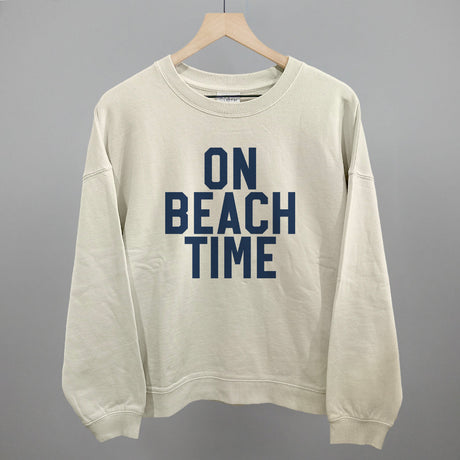 On Beach Time Block Letters