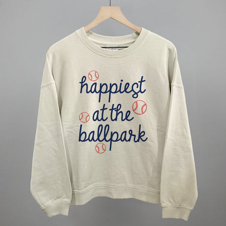 Happiest At The Ballpark Navy Script