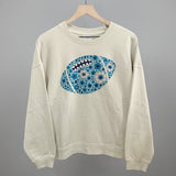 Floral Football Blue