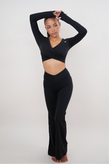 I Am Present Black Stretch Flare Legging