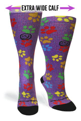 Paw Prints Station Purple - (Standard & Extra Wide)