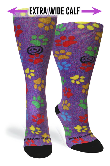 Paw Prints Station Purple - (Standard & Extra Wide)