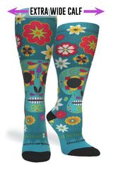 Calavera Teal - (Standard & Extra Wide)
