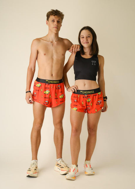 Women's Cars 1.5" Split Shorts (Orange)