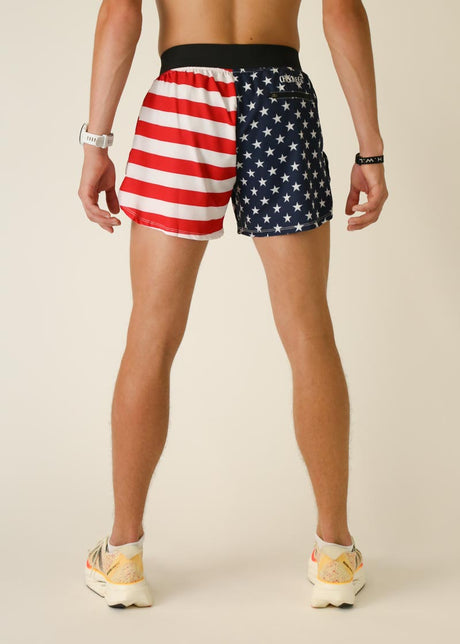 Men's USA 4" Half Split Shorts XS S M L XL