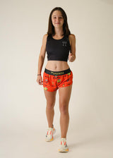 Women's Cars 1.5" Split Shorts (Orange)