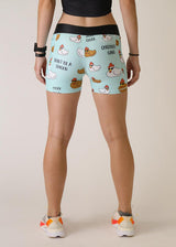 Women's Swaggy Chickens 3" 2-Pocket Compression Shorts (Large)