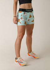 Women's Swaggy Chickens 3" 2-Pocket Compression Shorts (Large)