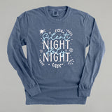 Silent Night Holy Night Blue & White Doodles