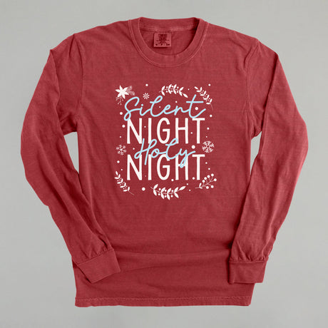 Silent Night Holy Night Blue & White Doodles