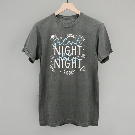 Silent Night Holy Night Blue & White Doodles