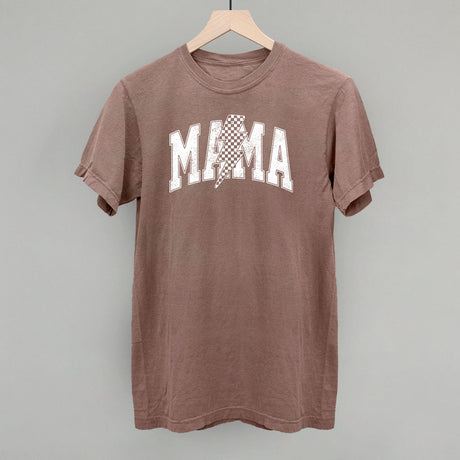 Mama Checkered Lightning Bolt Distressed