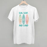 Sun, Surf, And Sand Colorful Surfboards