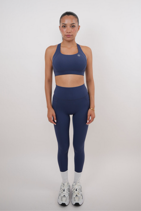 I Am Glowing Navy Blue Quick Dry Butter Legging