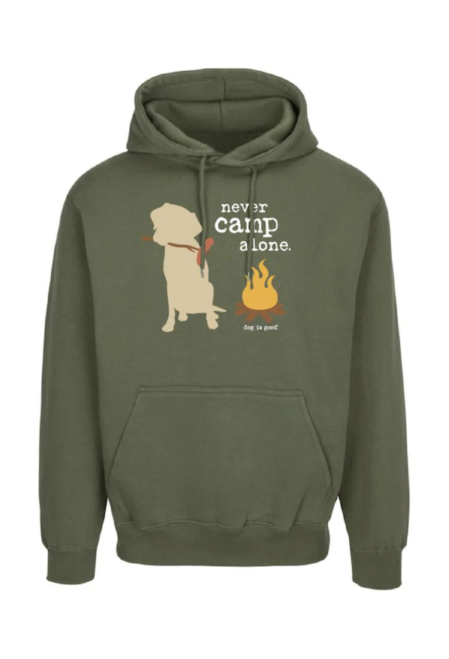 Hoodie: Never Camp Alone (Green)