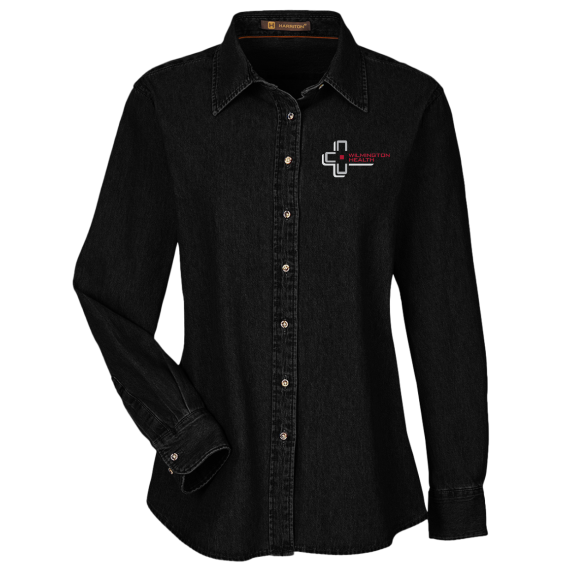 Ladies' Long Sleeve Black Denim Shirt