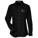 Ladies' Long Sleeve Black Denim Shirt