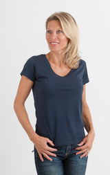 Clearance Women's Bamboo V-Neck Cap Sleeve T-Shirt