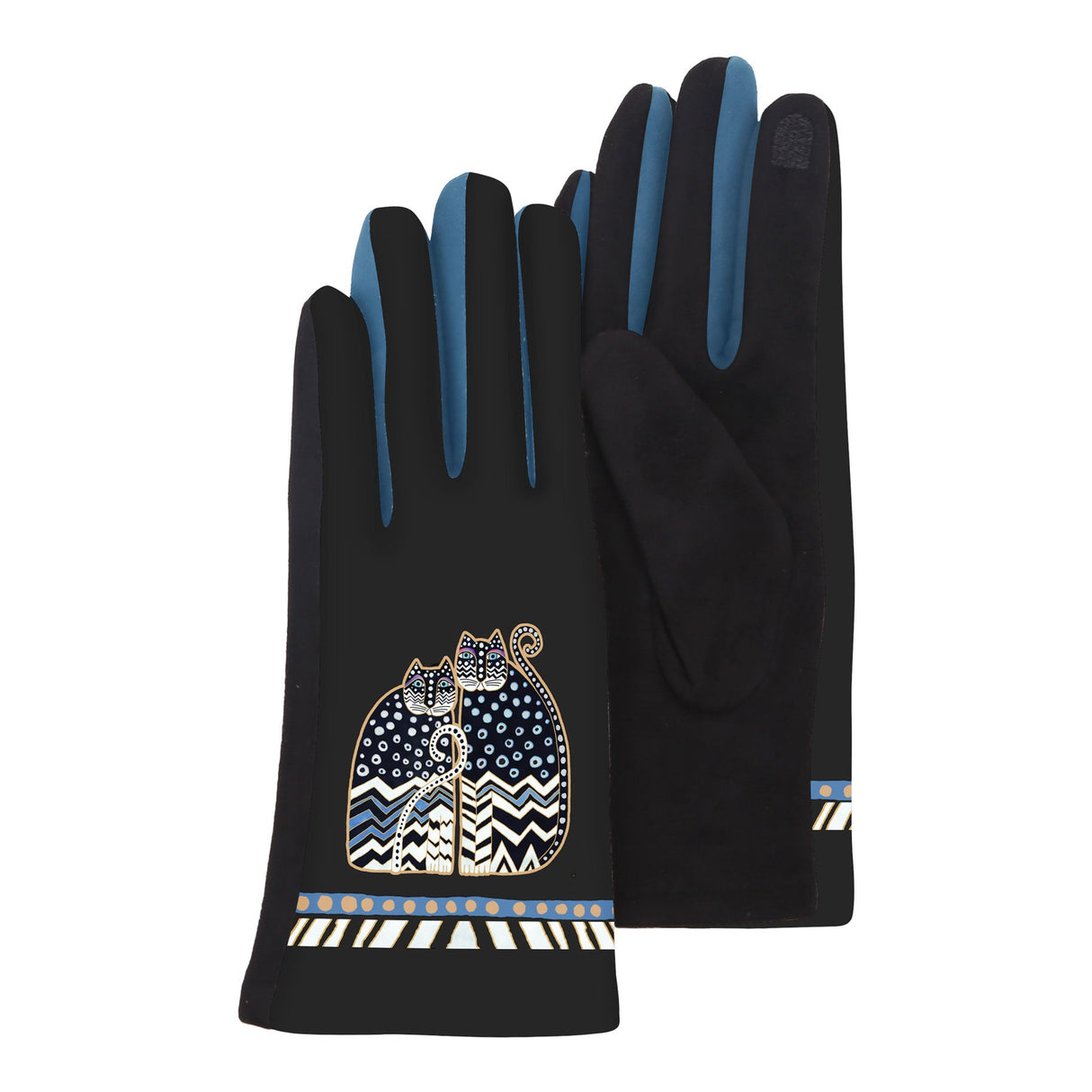 Laurel Burch "Polka Dot Gatos" Womens Touch Screen Gloves - One Size Fits All