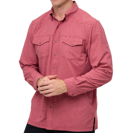 Crimson Pearl Snap Shirt | Long Sleeve