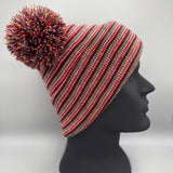 Patented H Stitch Beanie, Double Pom Pom, Multi Color