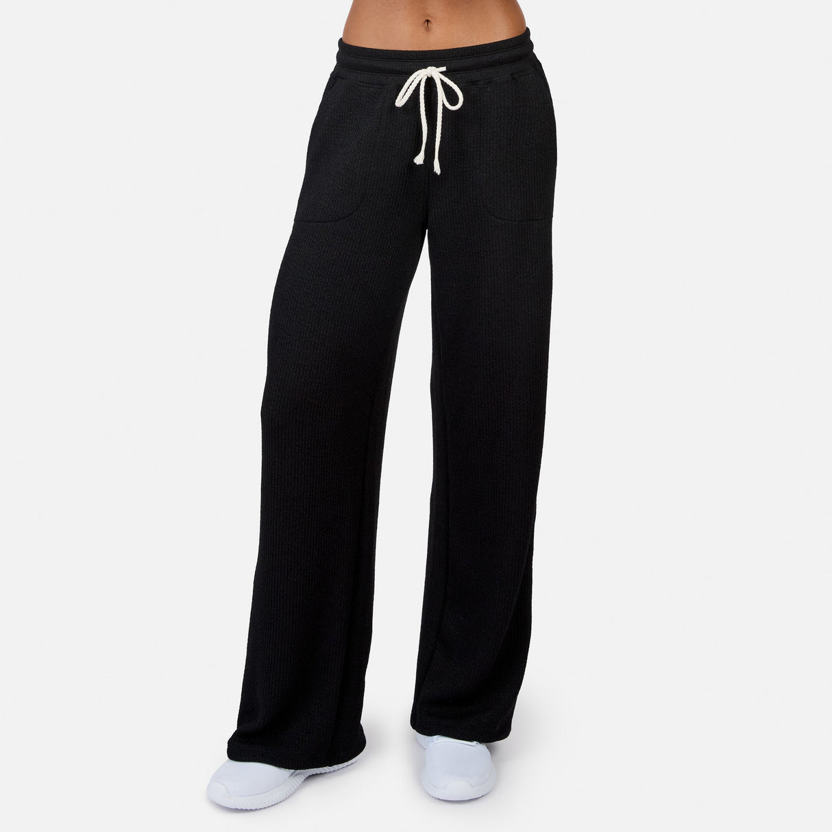 Women's Ripple Knit Long Wide Leg Pant
