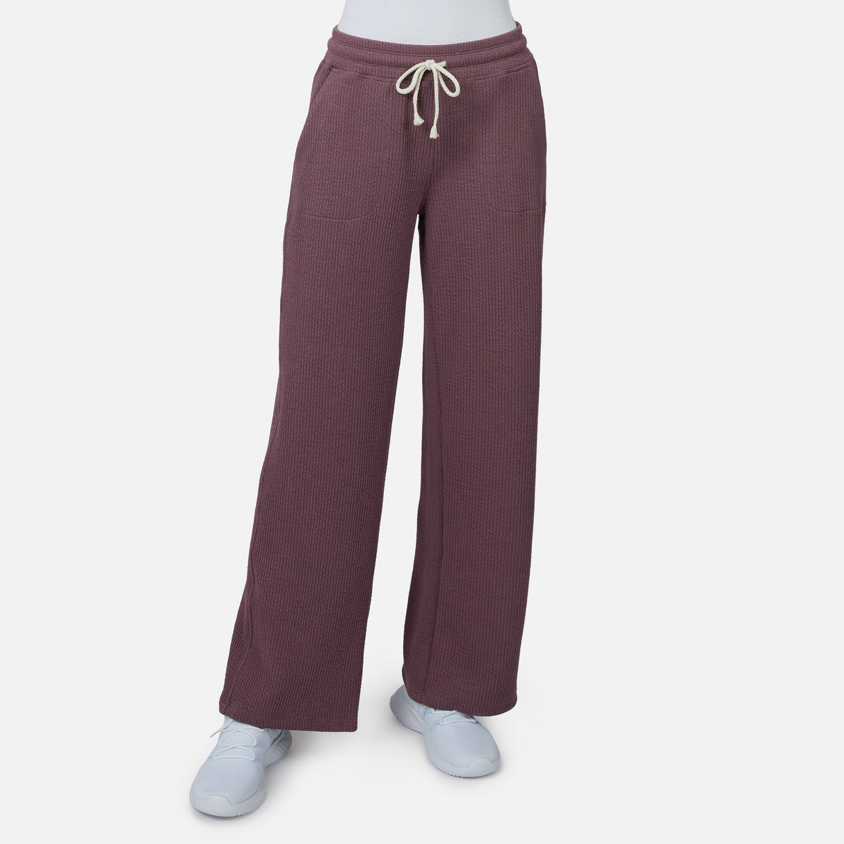 Women's Ripple Knit Long Wide Leg Pant