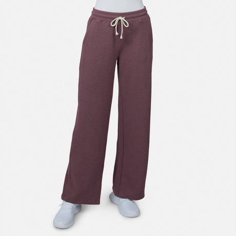 Women's Ripple Knit Long Wide Leg Pant