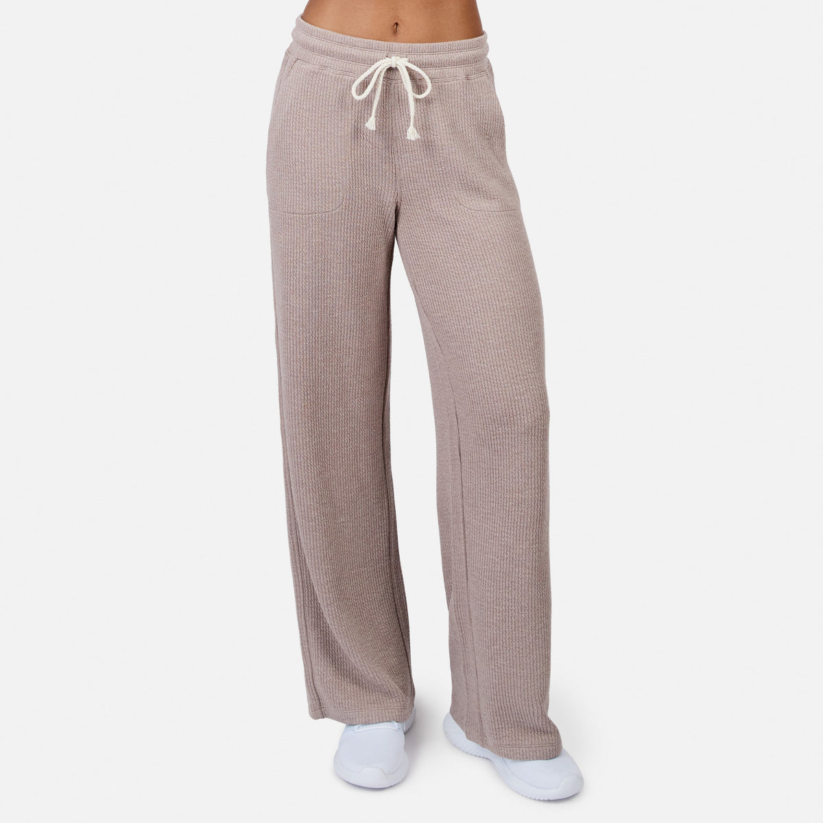 Women's Ripple Knit Long Wide Leg Pant
