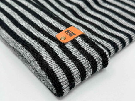 HAAKWEAR Classic RORO Cuffed Beanie / Hat - Black / Gray, Made in USA