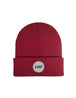 HAAKWEAR Cuffed Wide Ribbed Striped Beanie / Hat, Limited Edition - Made in USA Burnt Maroon