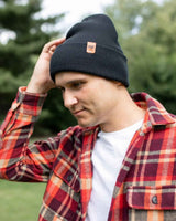 HAAKWEAR Beanie Made in USA - Classic Charcoal Black Knit Cuffed Hat