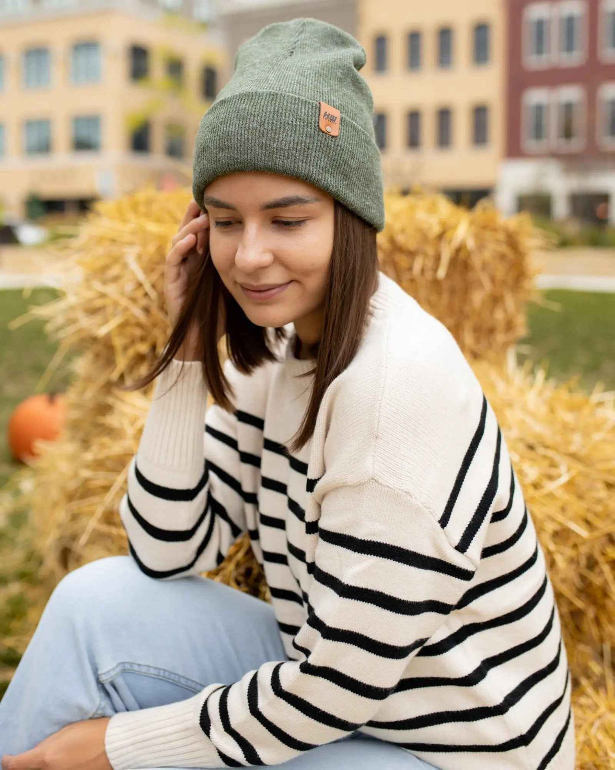 HAAKWEAR Knit Cuffed Classic Beanie / Hat - Forest Green, Made in USA