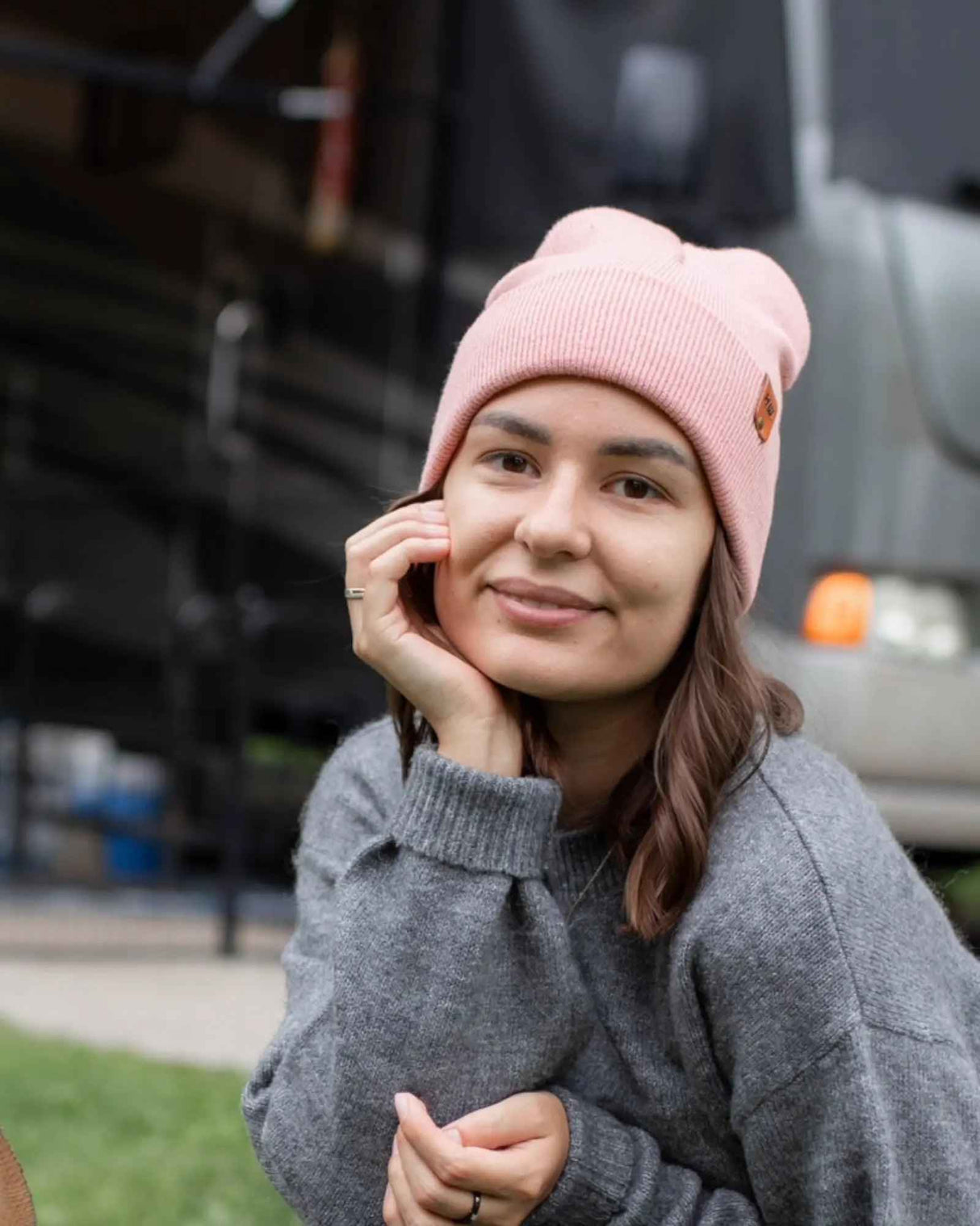 HAAKWEAR Pearl Pink Beanie - Knit Cuffed Classic Hat Made in USA
