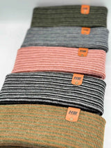 HAAKWEAR Traditional Contrast Cuffed Beanie Hat - Brown / Green, Made in USA