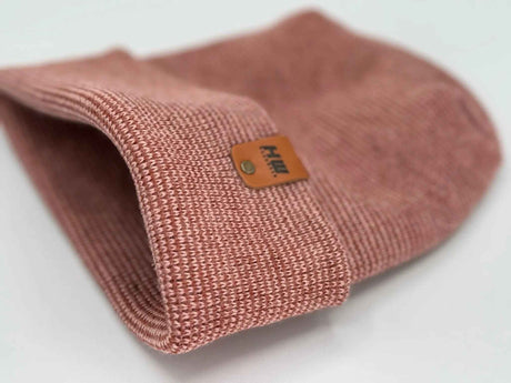 Haakwear H Stitch Fusion Cuffed Beanie / Hat (Patened Design) Burgundy / Pink, Made in USA