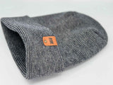Haakwear H Stitch Fusion Cuffed Beanie / Hat (Patened Design) Gray / Denim, Made in USA