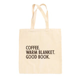 Coffee Warm Blanket Good Book (Tote Bag)