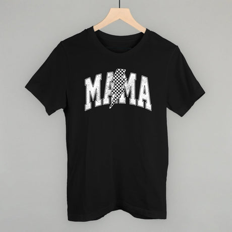 Mama Checkered Lightning Bolt Distressed
